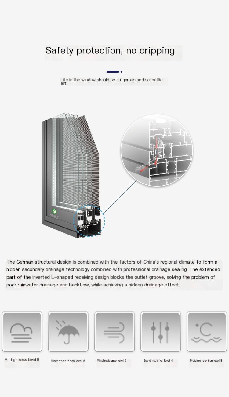 Noise reduction, bridge cutoff, customized Casement window, thermal insulation, heat resistance, high-quality materials for office, Odeson