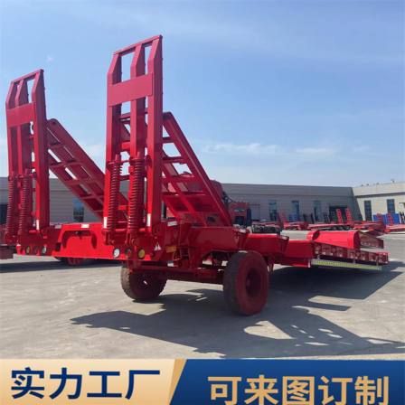 Hongsheng Trailer Three Bridge Mechanical Ladder Semi trailer 13 meter Excavator Transport Vehicle