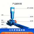 Support the processing of customized cast steel energy-saving three blade roots blower MSR150