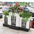 Aluminum alloy flower box imitation wood grain community flower rack guardrail integrated flower bowl directly supplied by the manufacturer