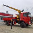 Chengli brand Dongfeng DV3 single axle truck mounted crane with 8 tons and 4 boom lifting capacity, Kangji 200 horsepower