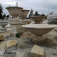 Customized installation of large stone water bowls, courtyard shaped shaped stone bowl fountains, outdoor water landscape