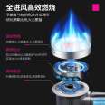 Lechuang Commercial Gas Stove Dual Stove with Tail Stainless Steel Gas Stir frying Stove Restaurant Stir frying Stove Table Energy Saving Strong Fire Stove