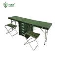 Command desk and chair (double person) with drawers, outdoor temporary command desk foldable and portable