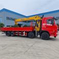 Dongfeng Changxing D7 front four rear eight self-provided cranes XCMG 14 tons, 5 car mounted cranes support staging