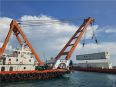 Rental of 80-1500 ton crane vessels for floating crane hoisting construction on water. Construction of offshore docks and installation of wind power