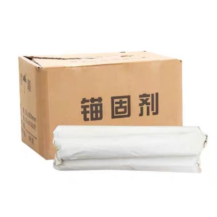 Dry powder roll anchoring agent for coal mine tunnel surrounding rock support box anchoring material