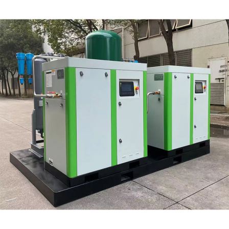 Intelligent and environmentally friendly air compressors in the laboratory of oil-free screw air compression equipment are integrated into national standard quality