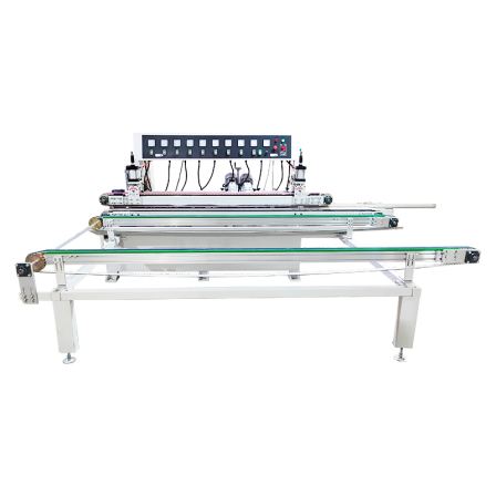 Use Qianglong Yihai 13 grinding head horizontal straight edge machine for parallelogram glass edge grinding of large staircase handrails