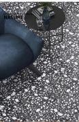 Black large grain ceramic tile bathroom courtyard terrace restaurant imitation Terrazzo floor tile matte anti-skid 6001200