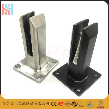 Stainless steel swimming pool glass clip, black paint, square hole free swimming pool clip, swimming pool fixing clip