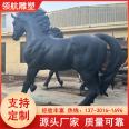 Park Art Large Bronze Painted Horse Sculpture Leading the Way to Success Pure Copper Casting