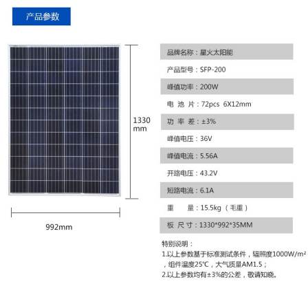 Solar panel, 50W polycrystalline single crystal photovoltaic, household power generation circuit lamp post modification, photovoltaic panel
