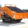 Diesel 3 ton crawler transport vehicle, small crawler tractor, agricultural self dumping mountain climbing machine