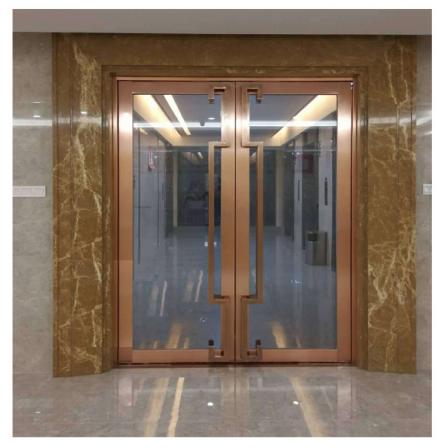 Baodun Class A crystal inorganic silicon double door fireproof glass door with short production cycle and fast shipment