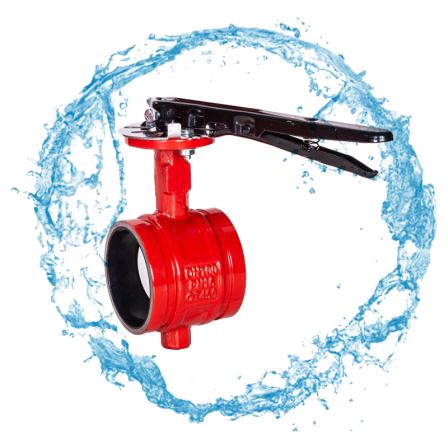 Firefighting water supply network groove butterfly valve turbine handle D381X/D81X clamp