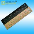 Industrial control thin film panel, CNC panel, PC thin film switch surface with 3M adhesive backing and reverse screen printing button panel