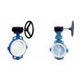 Corona pump valve D341F4 Worm drive lining fluorine butterfly valve lining PTFE manual worm gear soft seal