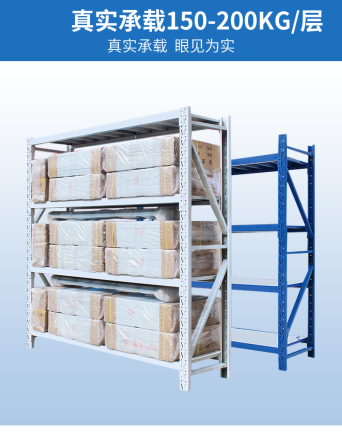 Rongyu Metal Steel Storage Rack Warehouse Storage Cargo Rack Household Multifunctional Assembled Light and Medium Shelf