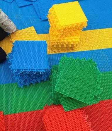 Blue ball field rubber outdoor plastic assembly plastic ground block runway outdoor kindergarten suspended floor