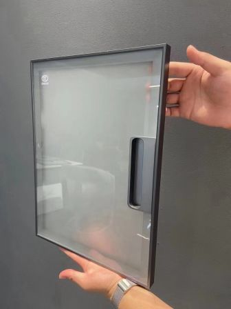 Customized Light Luxury and Minimalist Narrow Edge Aluminum Frame Glass Door by Santio Home Furnishing Factory