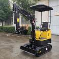 Household small hydraulic excavator for agricultural orchard planting, 1 ton multifunctional diesel rotary excavator