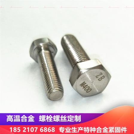 Monel400 nickel based high-temperature internal and external hexagonal bolts Monel400 alloy nuts A286 special alloy screws