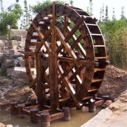 Wooden windmill, wooden corridor, staircase, customized outdoor landscape, wooden structure construction, anti-corrosion wooden water wheel