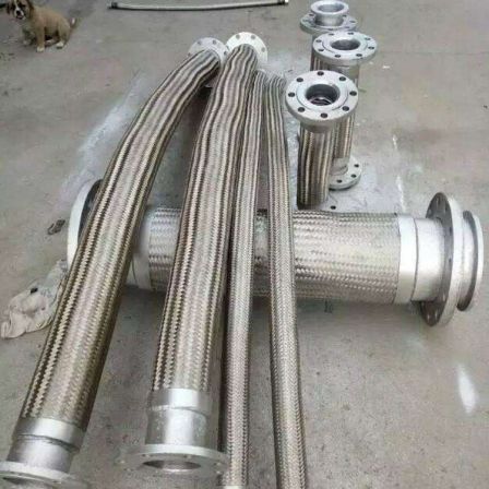 Wanmeng Customized Teflon Industrial Stainless Steel Corrugated Pipe Lining PTFE Soft Connection Flange Connection Pipe