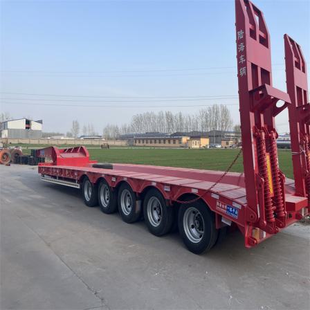 18 meter four line eight axle low flat semi-trailer with high and low height structure hook plate transport vehicle