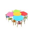 Kindergarten desks, children's tutoring classes, training classes, early education desk combinations, primary school students' painting and art classes, desks and chairs, solid wood