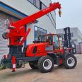 Four wheel drive off-road integrated hydraulic loading and unloading truck, 5-ton diesel lifting and unloading truck, forklift, boom crane