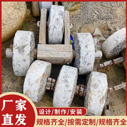 Old Stone Tools Paving, Wall Building, Scenic Area, Antique Folk Old Grinding Plate Garden, Rural Old Door Pillow Stone