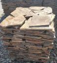 Natural irregular soil rust colored crushed stone masonry, slate stone thickness can be customized