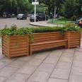 Landscape plastic wood plastic road outdoor combination flower box production and sales Park aluminum alloy wood grain flower box