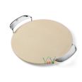 Yueying 14 inch round pizza stone oven baking slate baking cordierite stone baking tray with wire rack handle