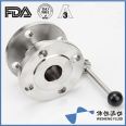 Hongfeng Pipe Fitting Sanitary Food Grade 304/316L Stainless Steel Manual Flange Butterfly Valve Customizable