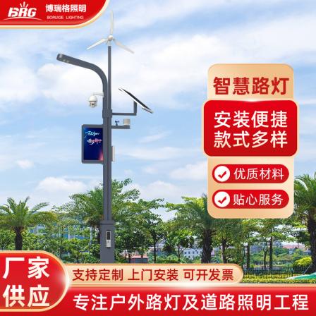 Multi functional smart light pole Solar photovoltaic complementary Internet of Things Charging station Smart screen 5G smart street light
