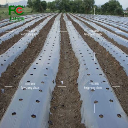 Agricultural perforated plastic film for weeding, insulation and moisturizing, black silver black and white perforated film