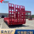 Cotton picker transport four axle high and low semi trailer 15 meter low flat transport truck