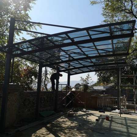 Outdoor sunshade and rainproof car shed, aluminum alloy car villa, balcony, sunshade and rain shed, customized by Hongyun