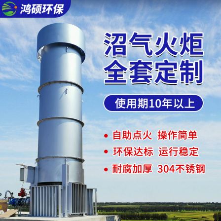 Garbage landfill biogas combustion torch Hongshuo internal combustion type stainless steel small-scale breeding farm landfill biogas torch