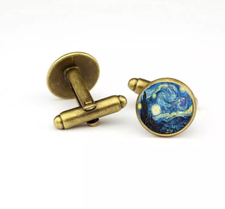 Circular metal sleeve studs for customized French suit cufflinks. Manufacturer supports design and customization
