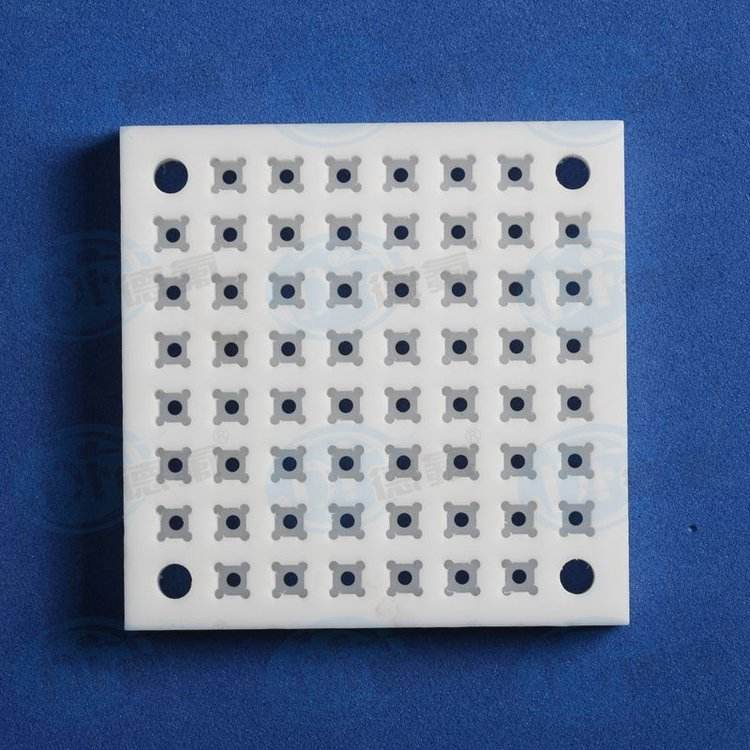 Precision machining of PTFE shaped parts with non-standard customized CNC five axis mechanical plastic block pads