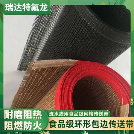 Flame retardant transportation stable black PTFE edge conveyor belt mechanical manufacturing conveyor belt Ruida