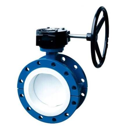 Corona pump valve D341F4 Worm drive lining fluorine butterfly valve lining PTFE manual worm gear soft seal