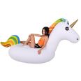 European and American New Inflatable Mount Adult Water Inflatable Float PVC White Unicorn Swimming Toy Supplies