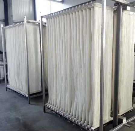 Immersion MBR membrane components, curtain membrane, hollow fiber membrane, and lined MBR membrane