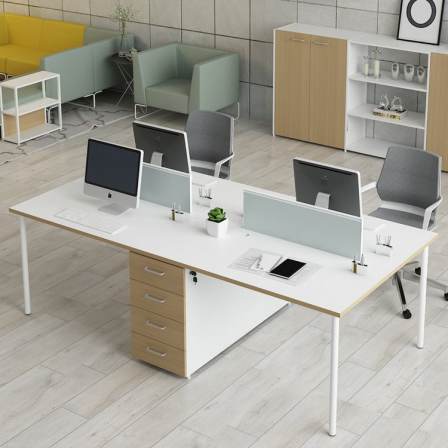 Bodson four person desk, staff, workstation, screen partition, minimalist modern office furniture, customized wholesale