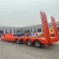 Hongsheng Manufacturing of 15.5-meter Special Equipment Transport Vehicle for Four Lines and Eight Bridges Low Plate Semitrailer